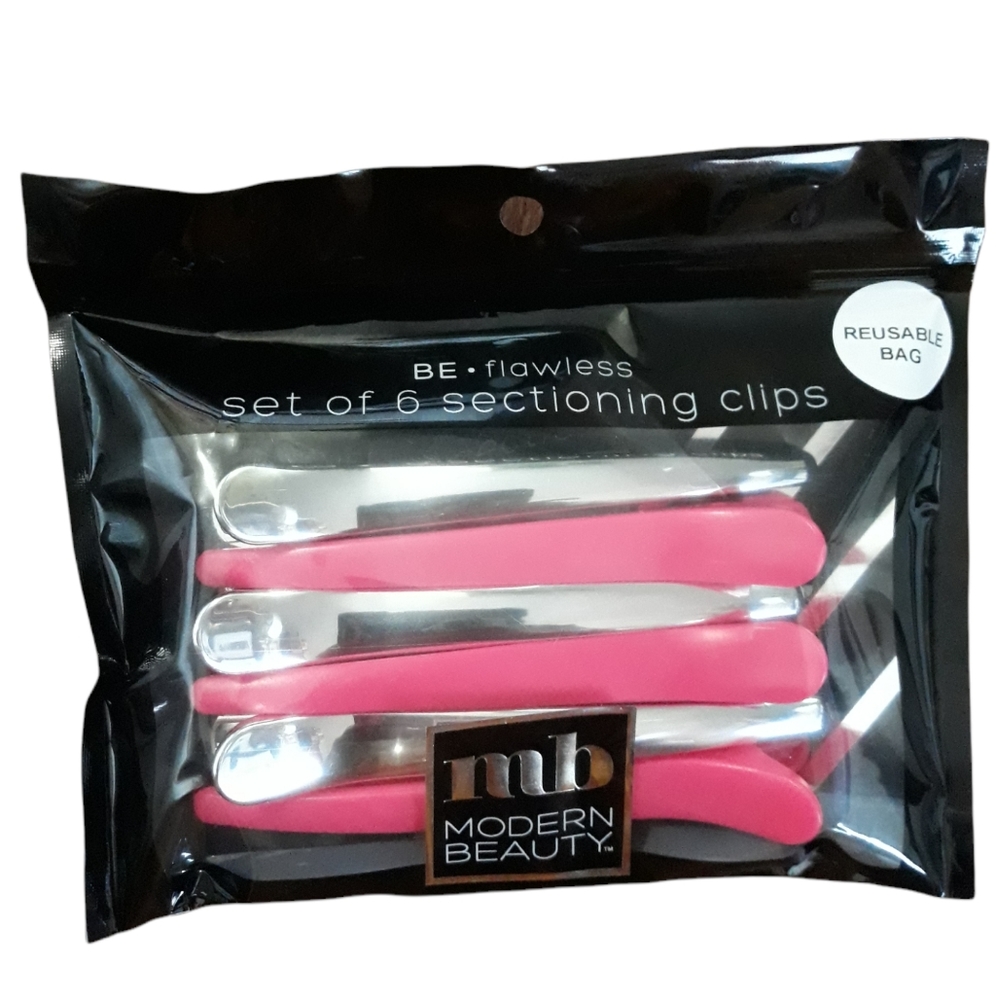 Modern Beauty Be flawless set of 6 sectioning clips. Reusable Bag.🛍